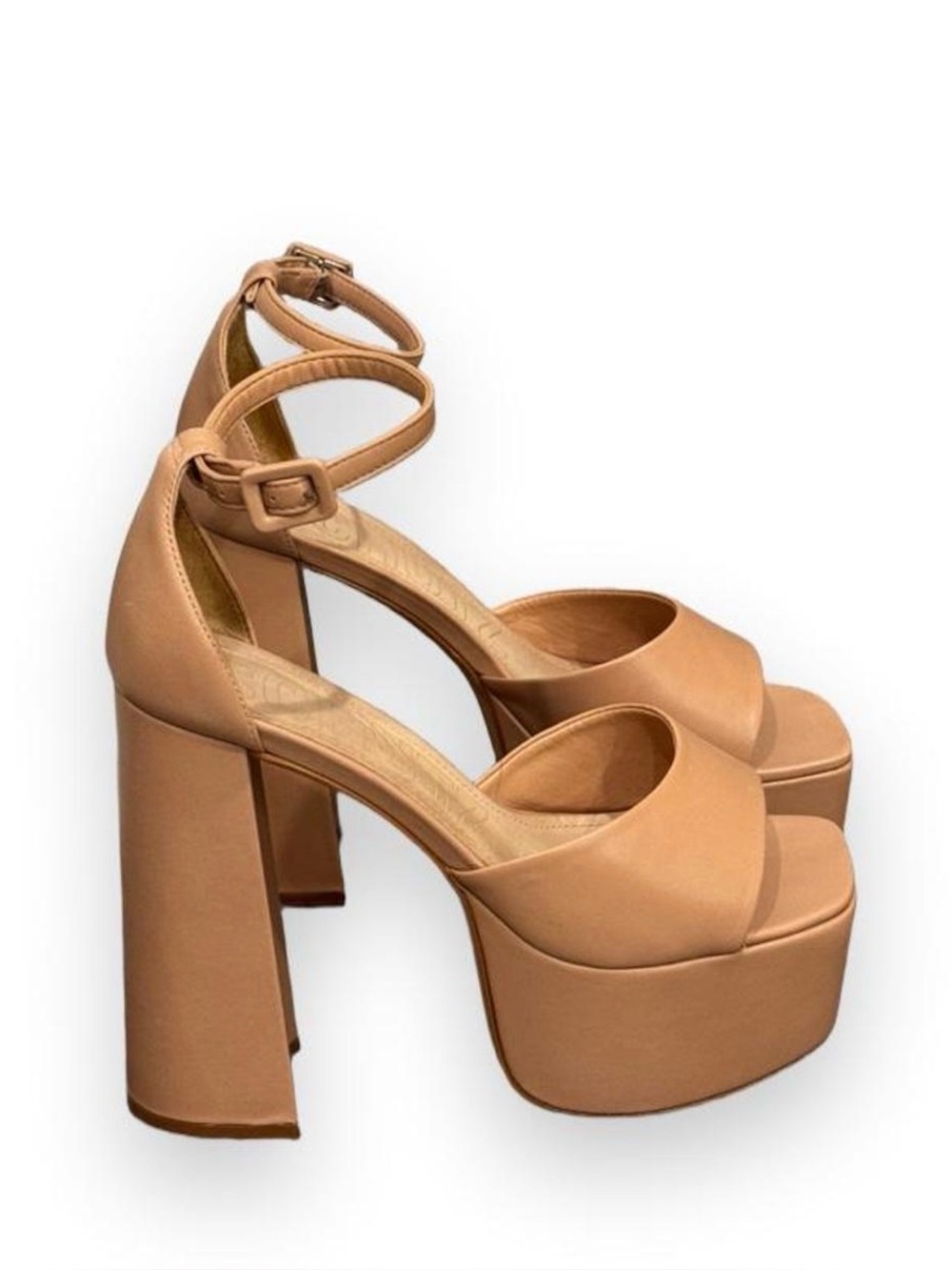 Schutz Lenne Platform Sandal Brown Platform Heels